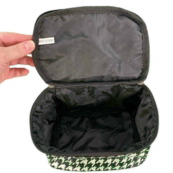 Nadia Rima Black and White Houndstooth Print Collapsable Makeup Bag - Picture 9 of 15